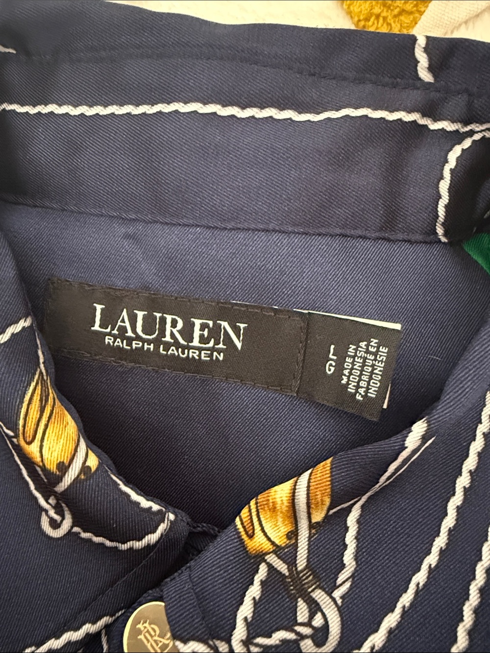 Rare Lauren Ralph Lauren 90’s Nautical Button- down Blouse Size Large - Picture 10 of 11